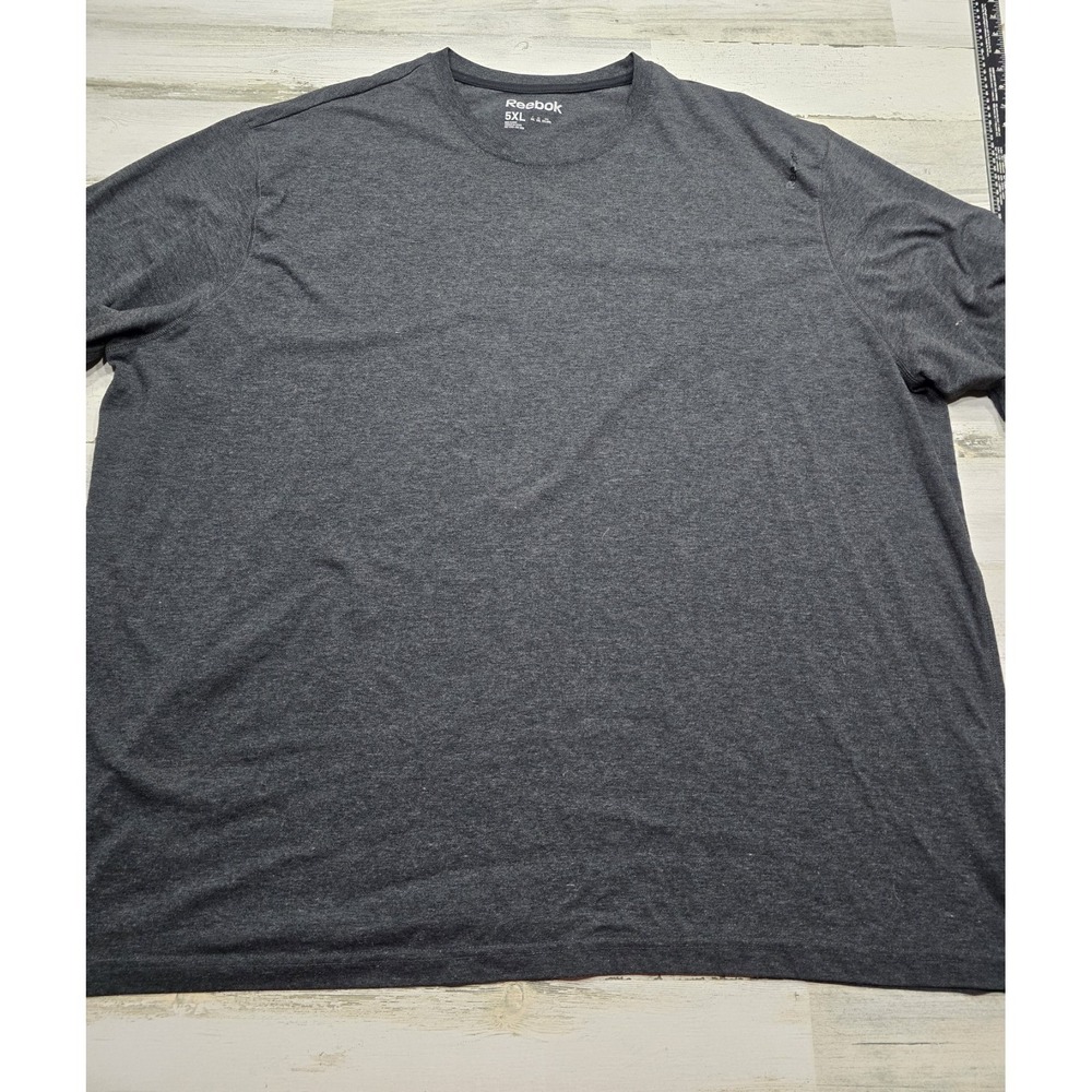Reebok Mens 5XL Charcoal Gray Heather Short Sleeve Athletic T-Shirt CMF134007